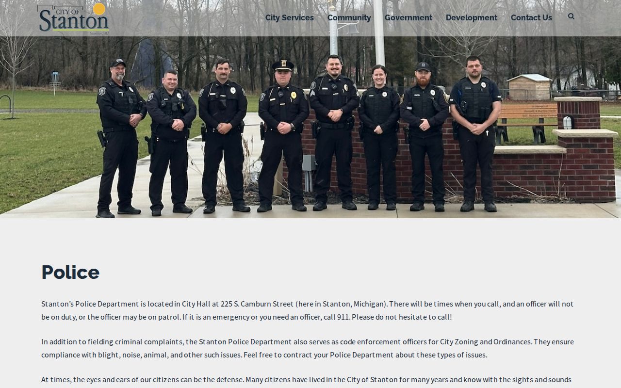 Stanton Police arrest-record and on-duty officer information page